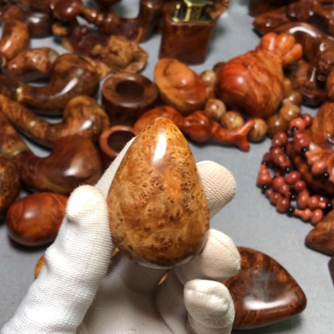 【闪购商品】木麻梨疙瘩火琉璃摆件