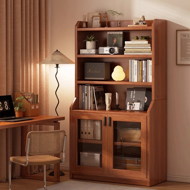 书柜储物柜一体靠墙家用书柜文件柜书架多层放书置物架靠墙储物柜