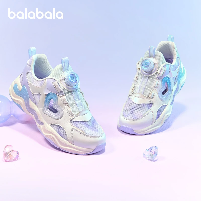 巴拉巴拉童鞋儿童运动鞋透气女童鞋子老爹鞋2025夏新款网布鞋镂空