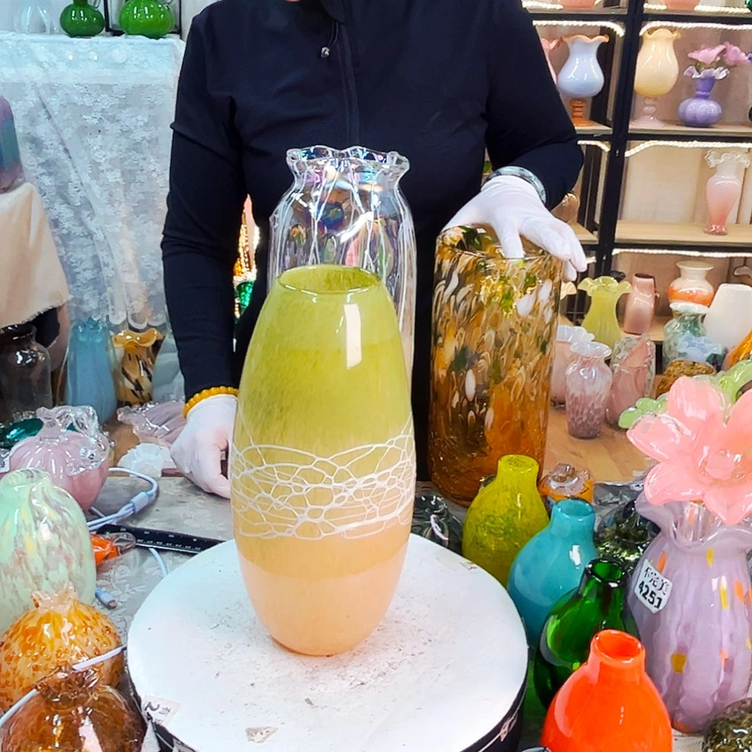 琉璃黄绿瓶家悦摆件夜场福利不完美