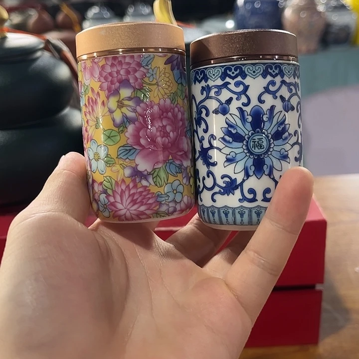 摆件三润陶瓷茶叶罐密封罐