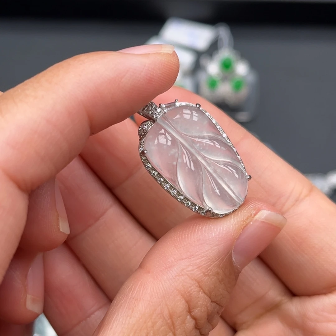 翡翠银S925镶嵌吊坠(不含链)