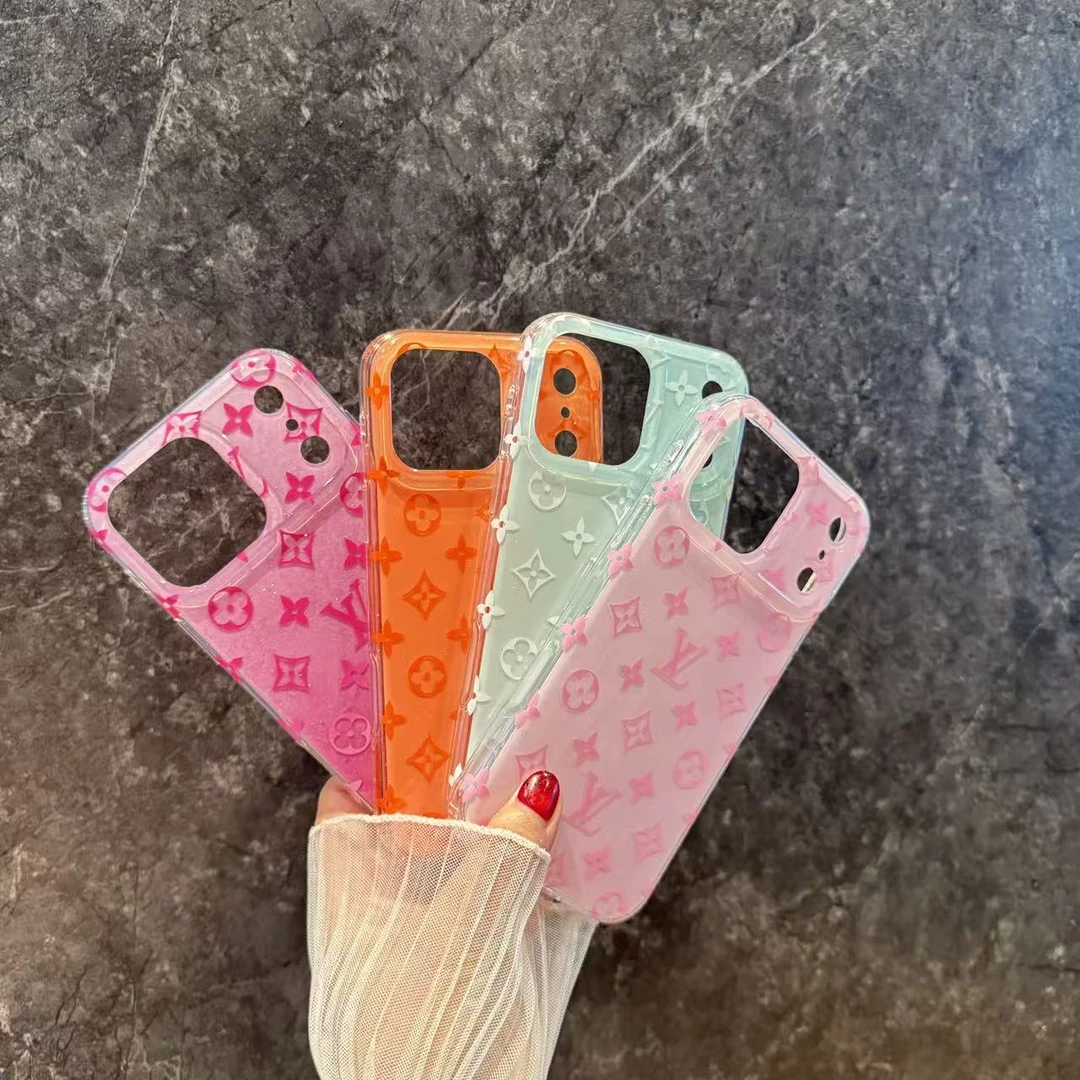 渐变闪粉彩色字母适用苹果17/16多款机型轻奢高级手机壳