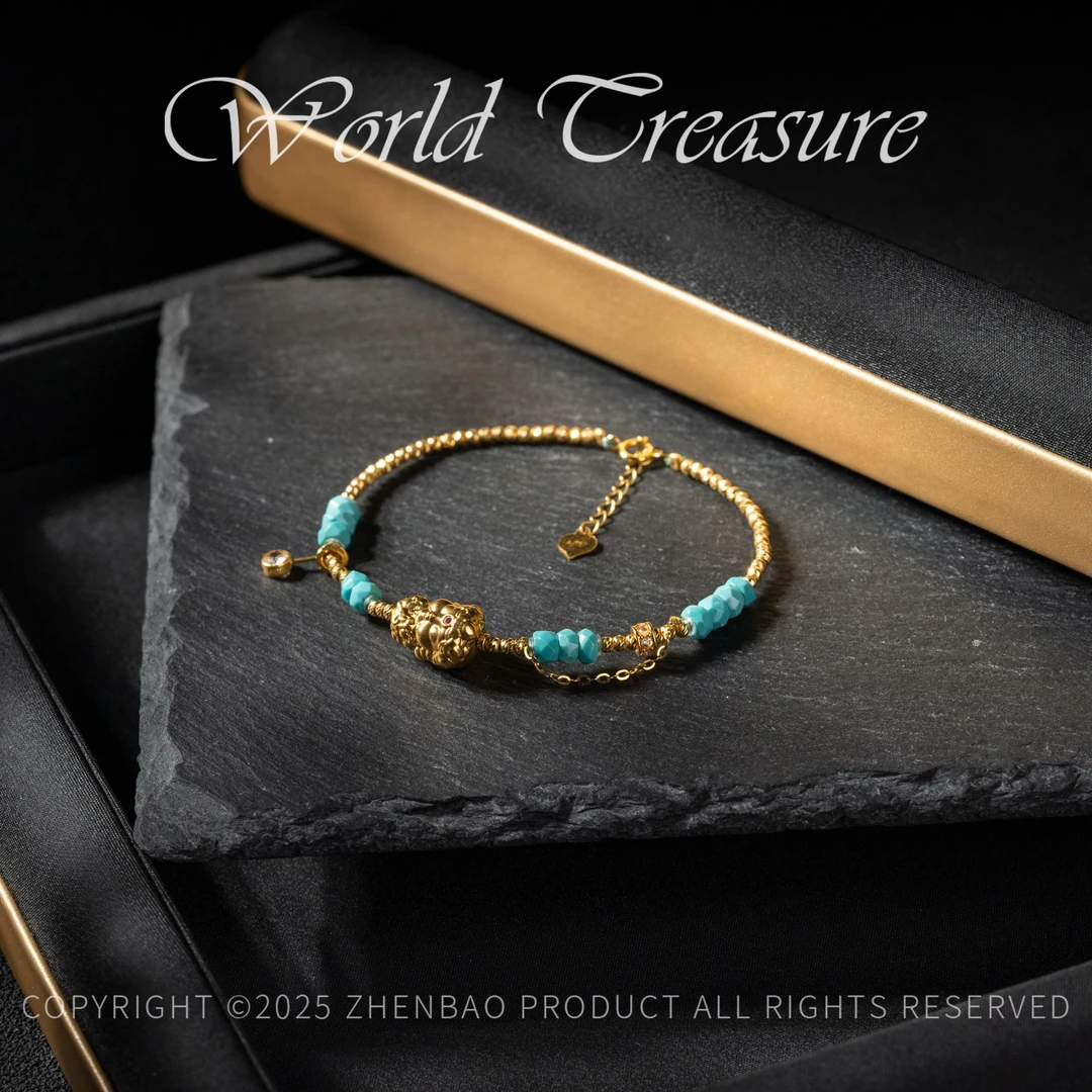 【世间臻宝】18K绿松石DIY手链/Q2774/多样性发一件/4mm/10