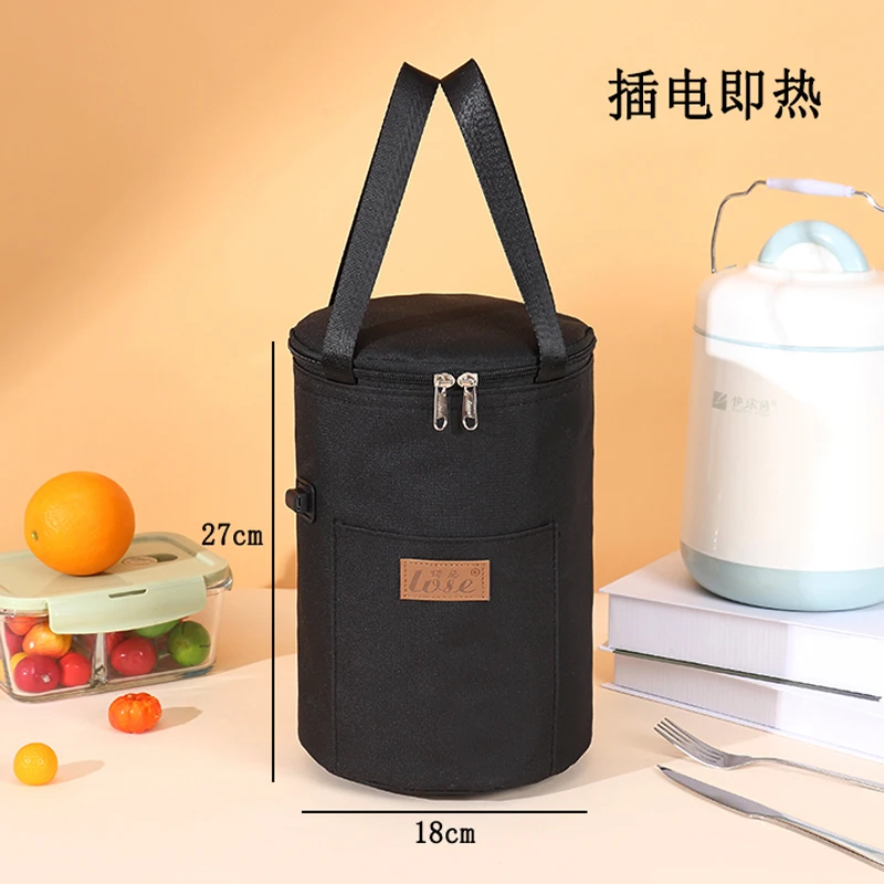 发热保温袋加热饭盒袋24h持续恒温保温铝箔袋手提包圆形饭盒袋子