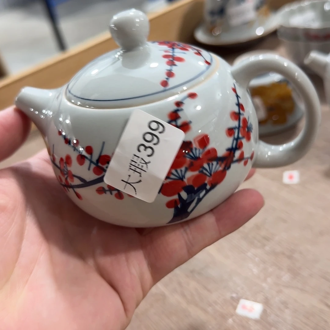 釉下手绘茶具微瑕