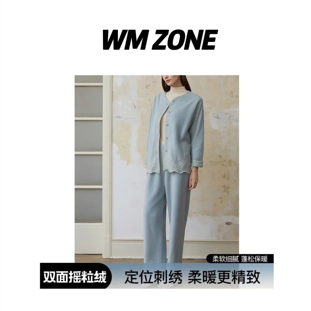 WM  4016  20906  花穗刺绣摇粒绒套装
