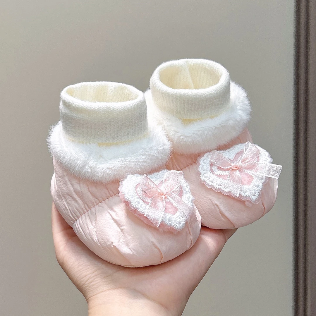秋冬0-1岁宝宝加绒加厚棉鞋袜婴儿鞋保暖学步新生儿不掉鞋袜