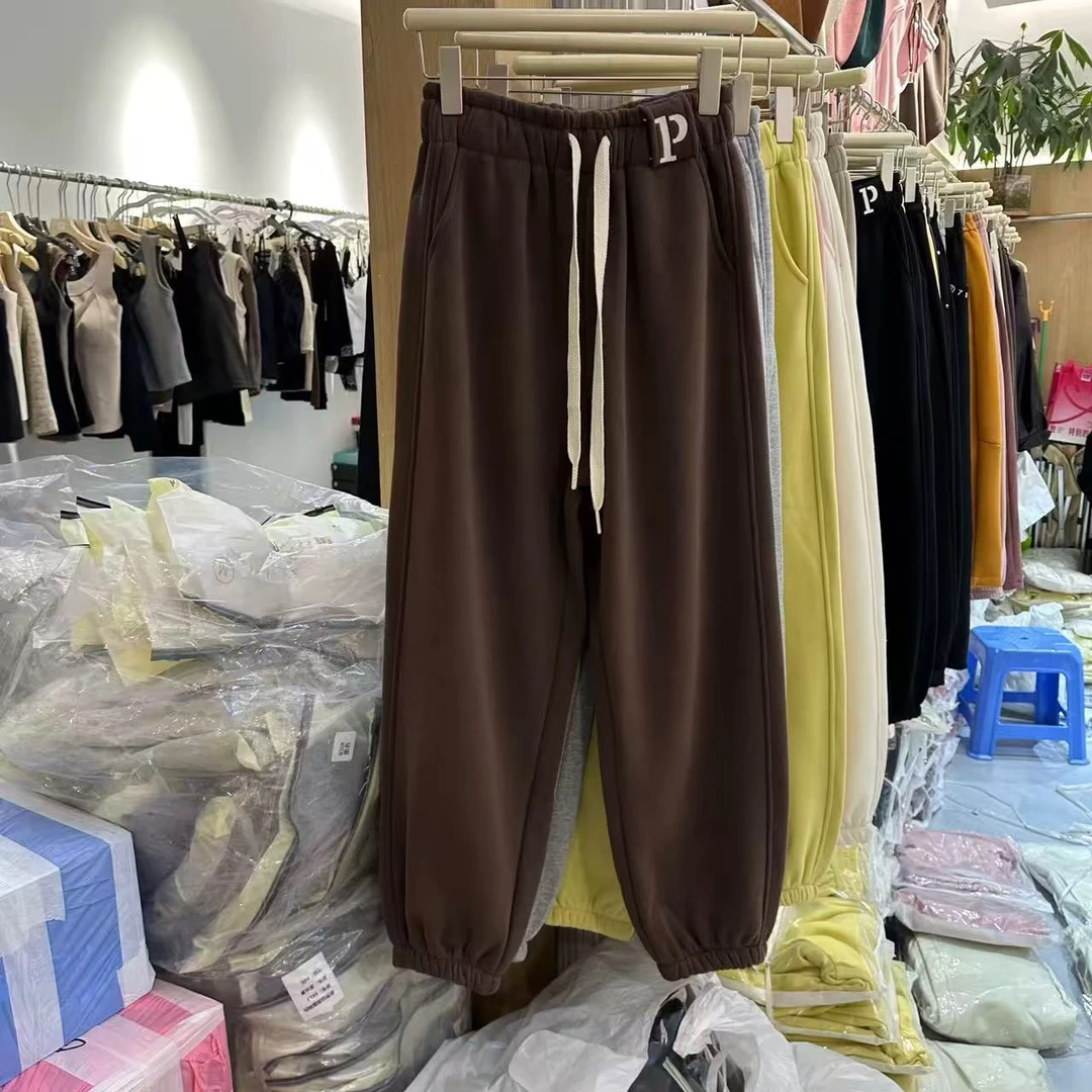 女士秋冬松紧腰裤直筒秋冬夏季抽绳冬季休闲裤春季0066