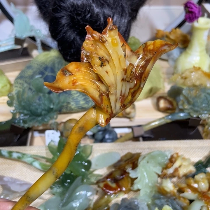 蛇纹石玉未镶嵌发饰