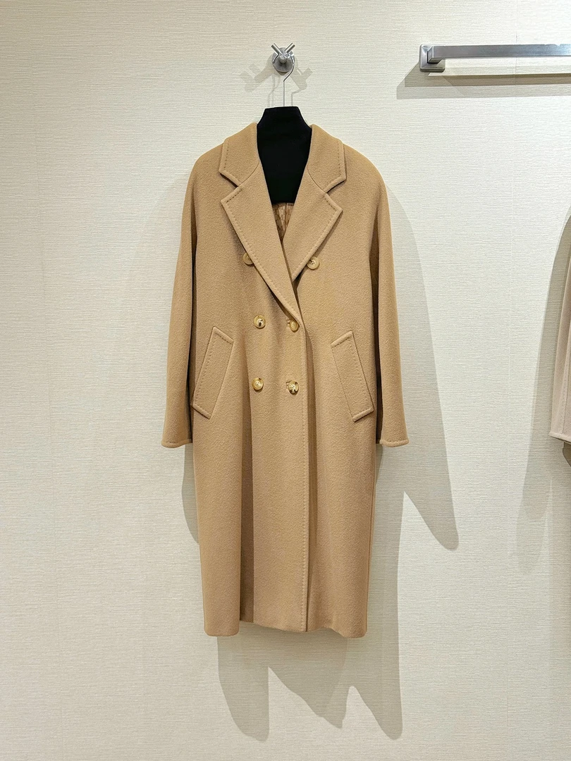CO |M家101801羊绒大衣女款2025新款经典驼色中长款毛呢外套