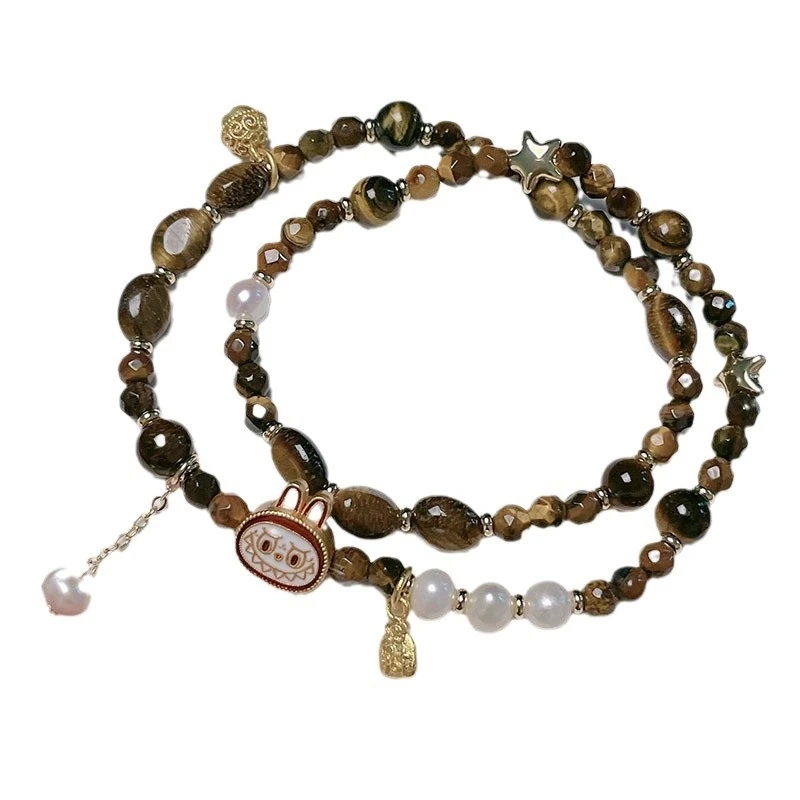 黄铜仿水晶手链 夏季美拉德手链女爆款拉布布手串小众百搭女生