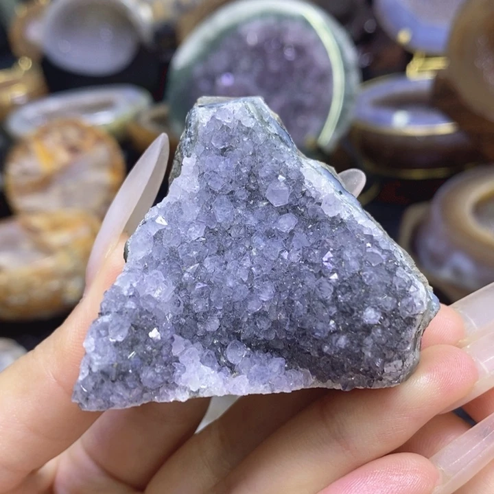未镶嵌珠宝半成品紫晶彩晶块