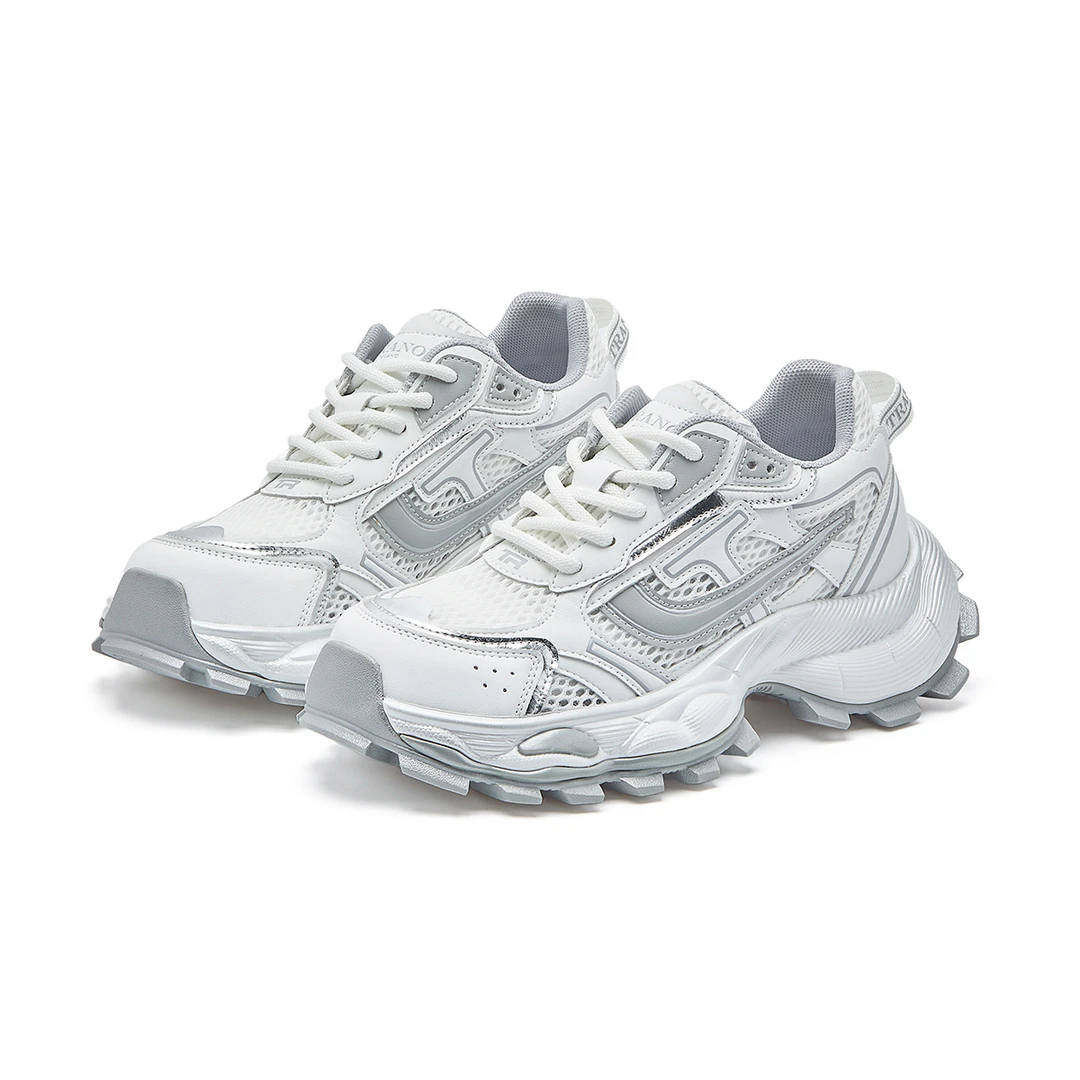 夏季浅口欧美风老爹鞋系带时尚休闲鞋潮流复古网面透气女鞋