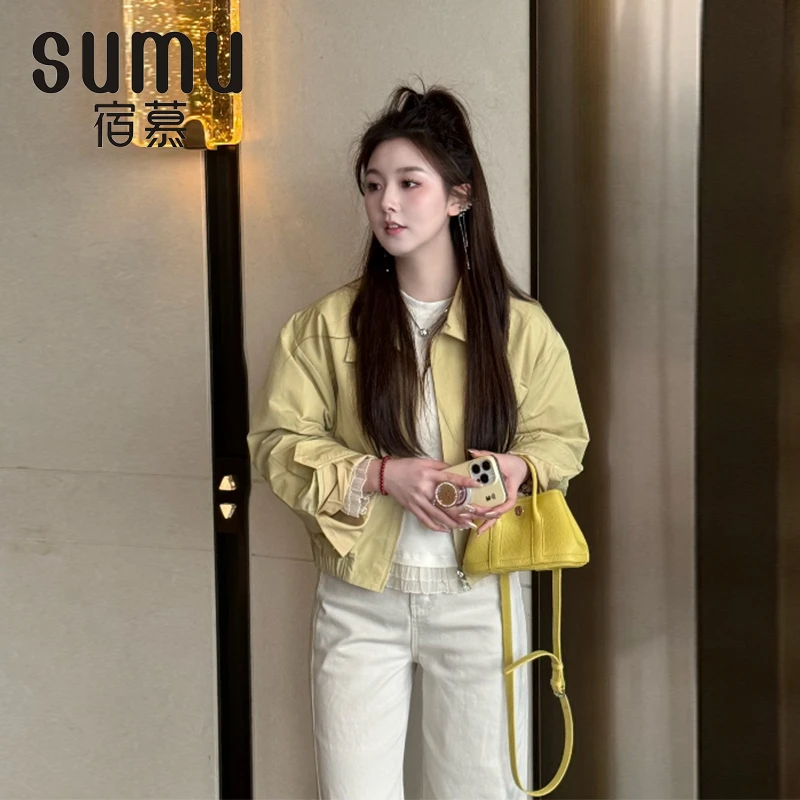 宿慕SUMU女款韩版百搭休闲外套2-27春季2025新款时尚外套女M000L7