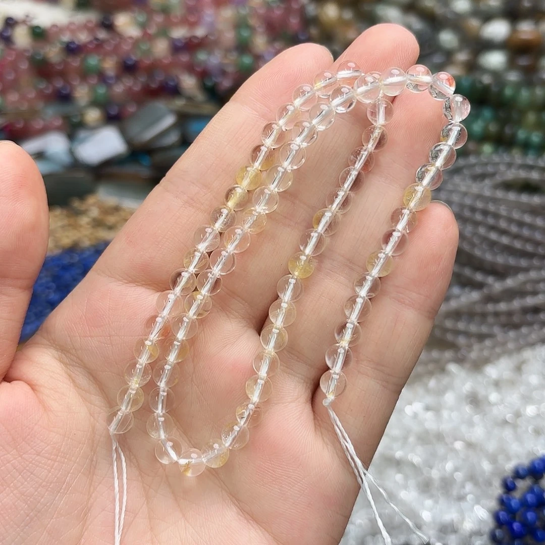 格****玛瑙/玉髓未镶嵌珠宝半成品卡5白水飘花一条