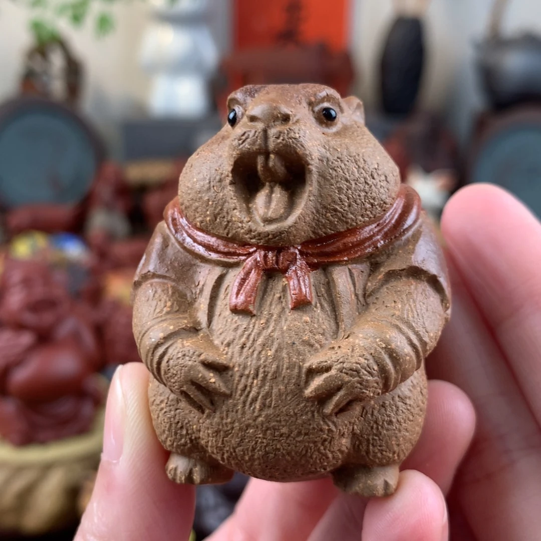 紫砂茶宠土拨鼠茶宠