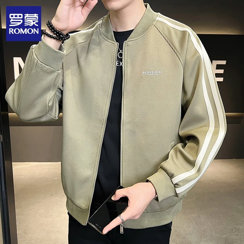 罗蒙高端男士夹克2025年春秋新款潮流宽松痞帅休闲棒球服外套男装