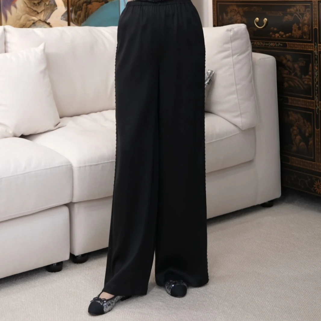 Betty Bairn【香云纱 · 锦歌】重缎28姆米桑蚕丝休闲裤25B-BW10216