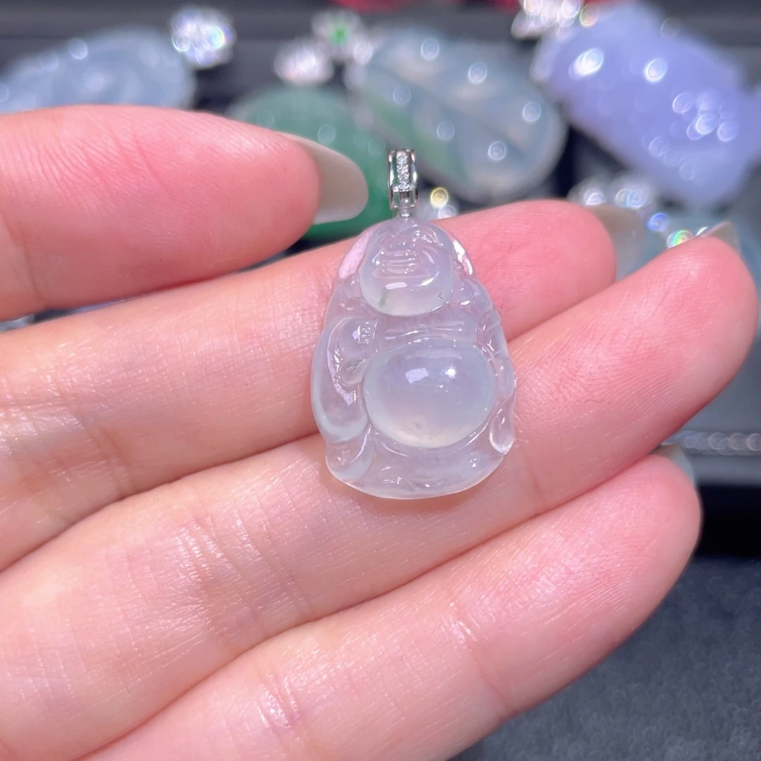 颈饰18K金镶嵌翡翠翡翠