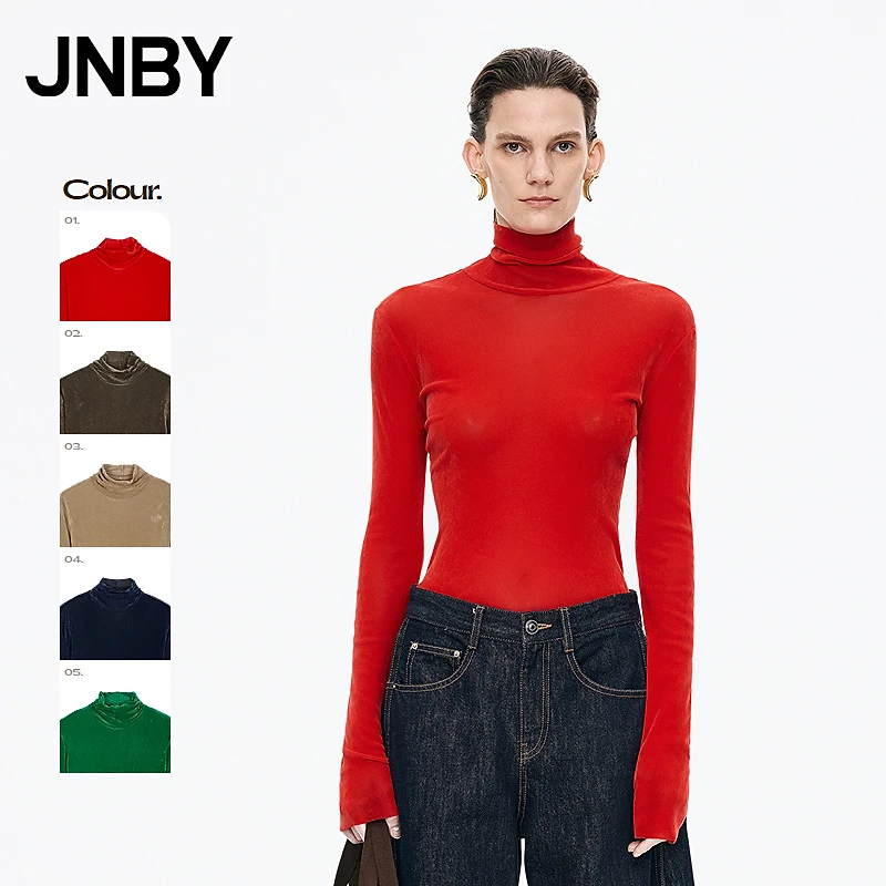 【商场同款】JNBY/江南布衣25冬新品T恤修身高领长袖5X0110140