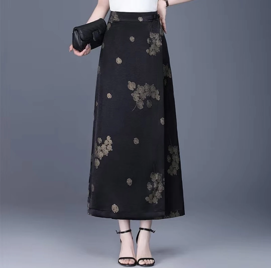 2025年新款气质醋酸缎面一片式半身裙直筒包臀裙