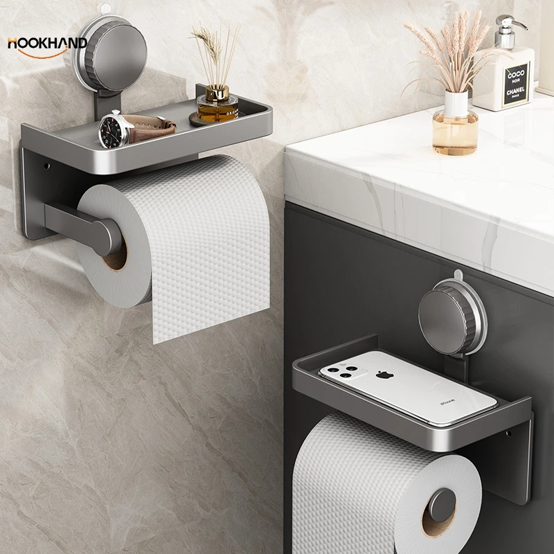 卫生间吸盘纸巾盒洗手间浴室免打孔厕所卷纸置物架壁挂抽纸厕纸盒