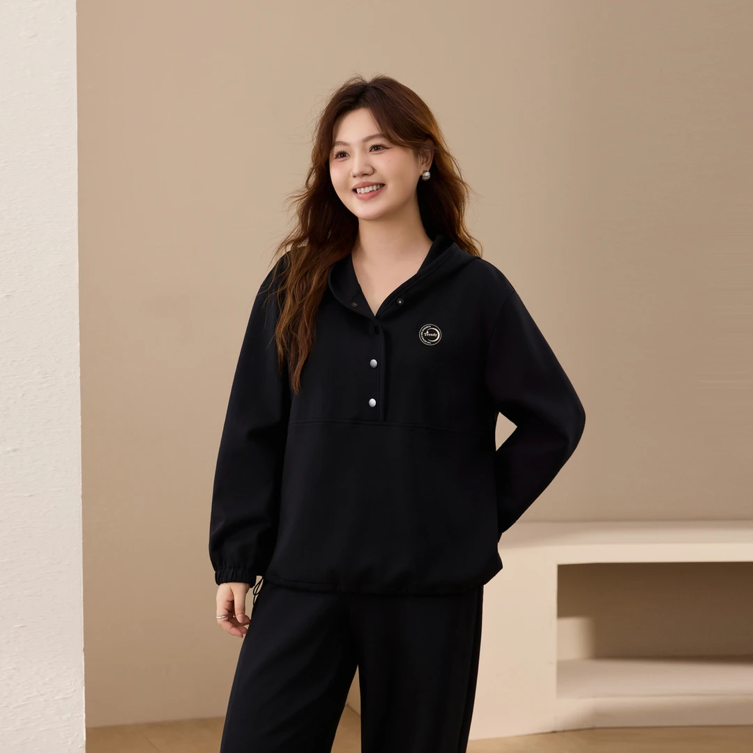 【时尚休闲卫衣】纤莉秀E大码女装胖MM舒适百搭显瘦卫衣新款QK3332