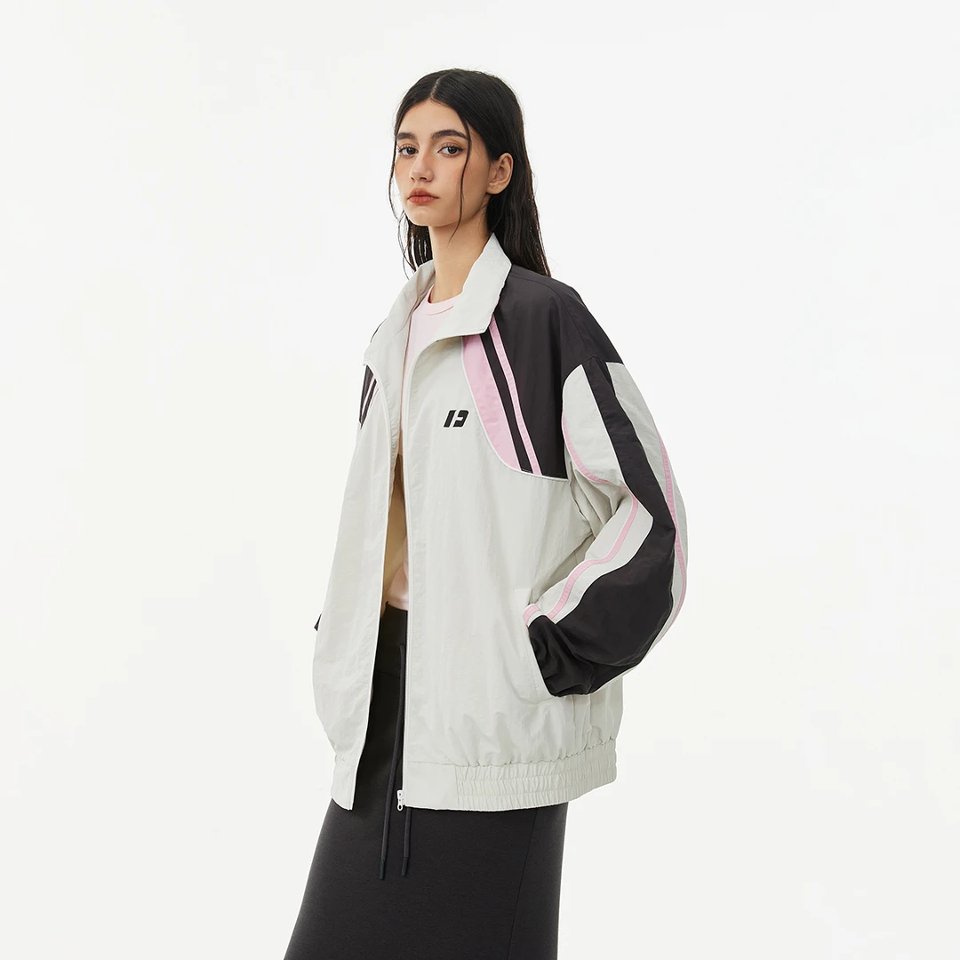 FORNINES春季立领夹克男女情侣2025新款潮牌拼接撞色衣服美式外套