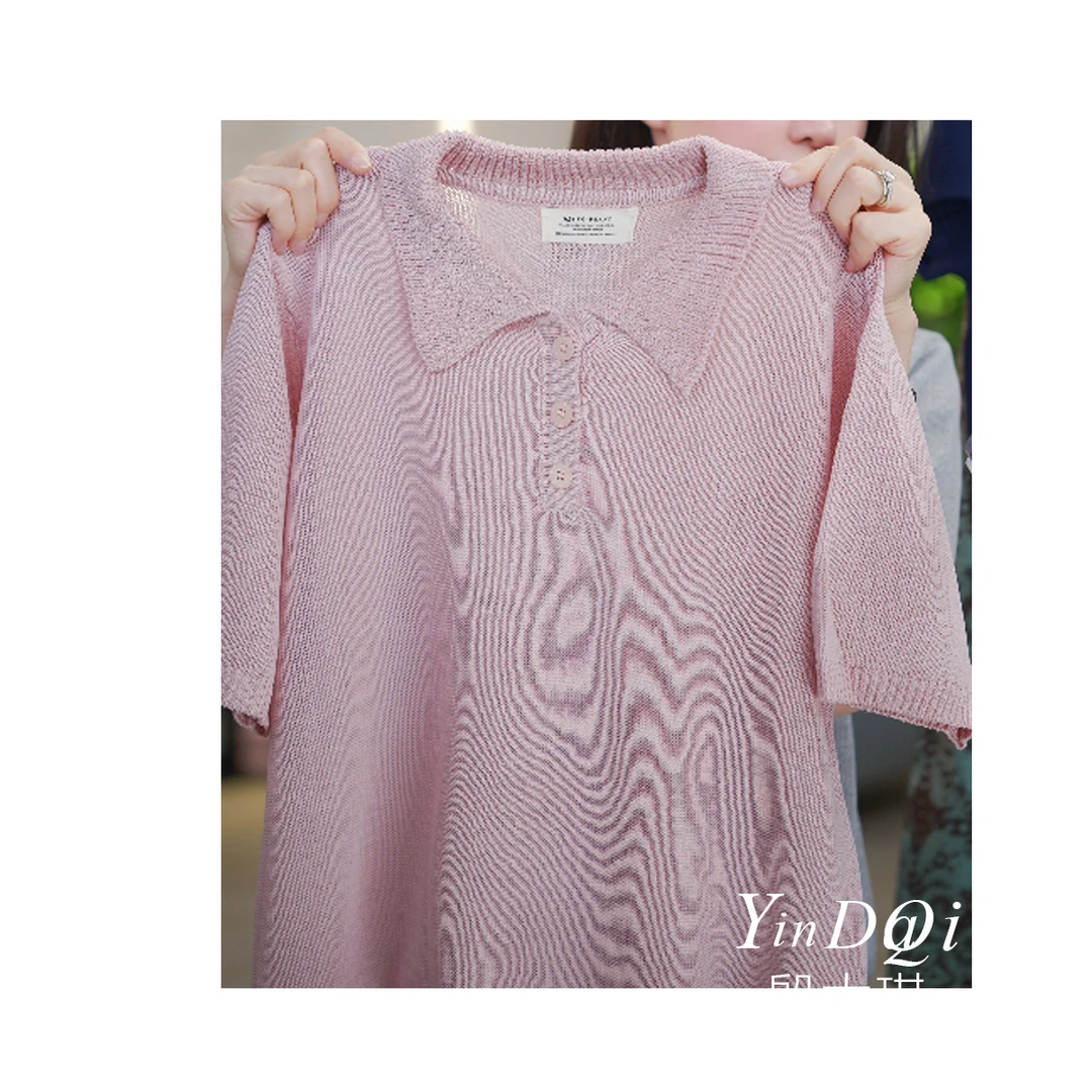 ~POLO领 夏季轻薄透气针织衫短袖上衣女