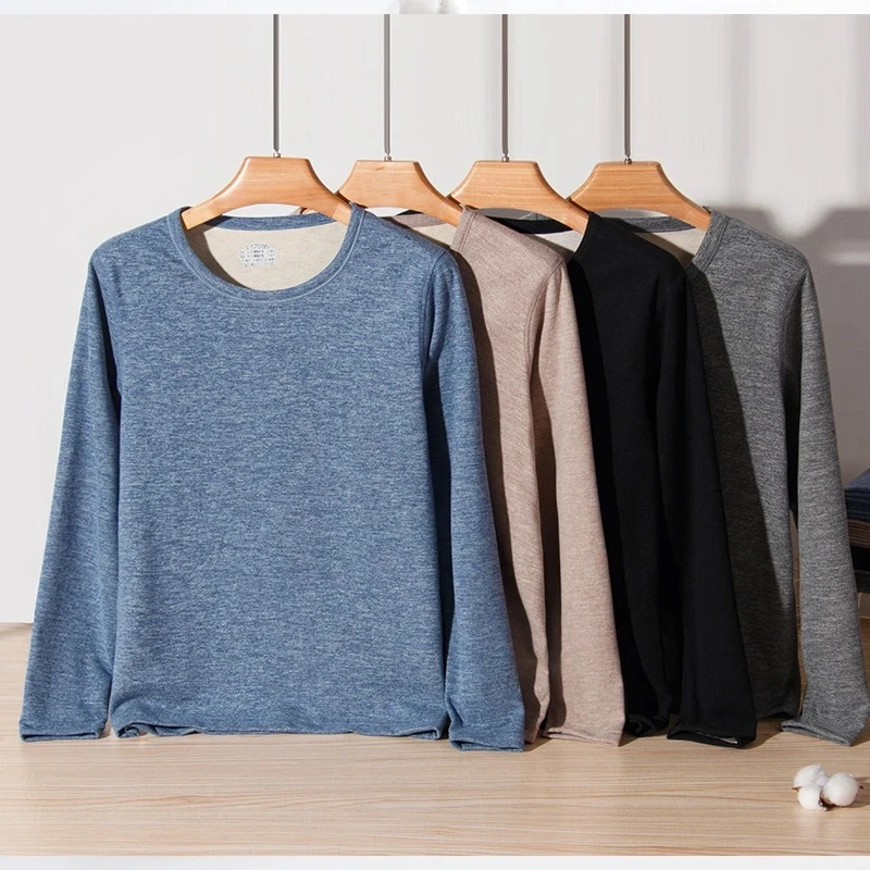 【直播宠新浮力】男士男款加绒保暖羊毛蚕丝保暖内衣套装男款冬季