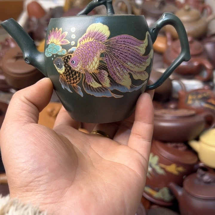 紫砂茶壶开***人紫砂壶微瑕盖子跳砂