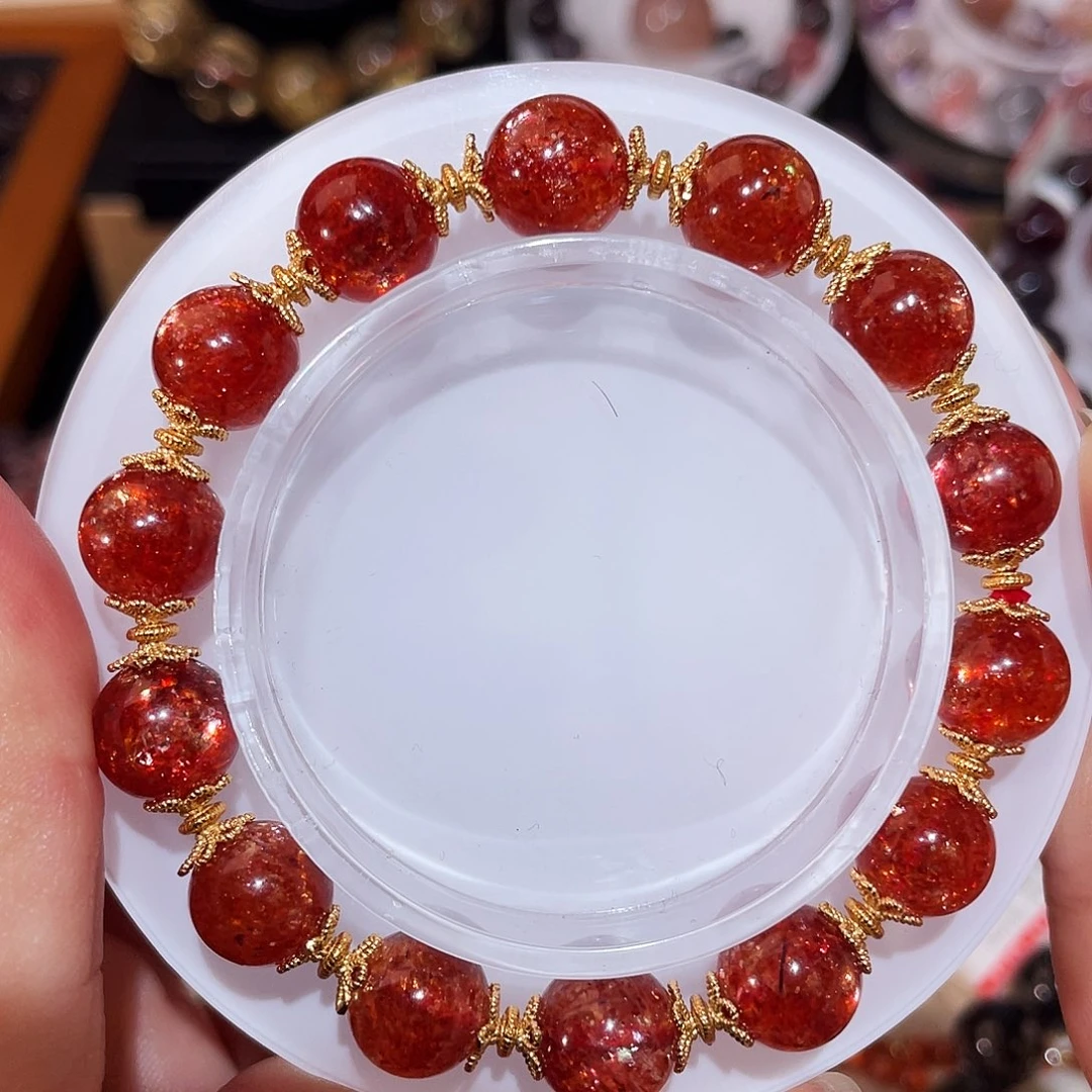 银S925镶嵌日光石手链金太阳手链10