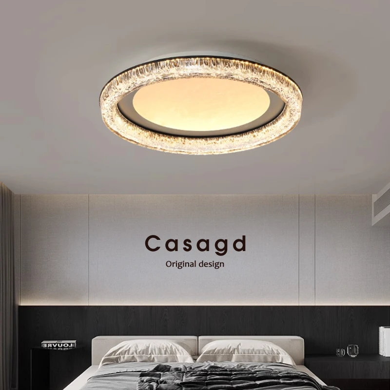中山新款冰川轻奢吸顶灯吊灯全光谱护眼餐厅卧室书房灯CASAGD