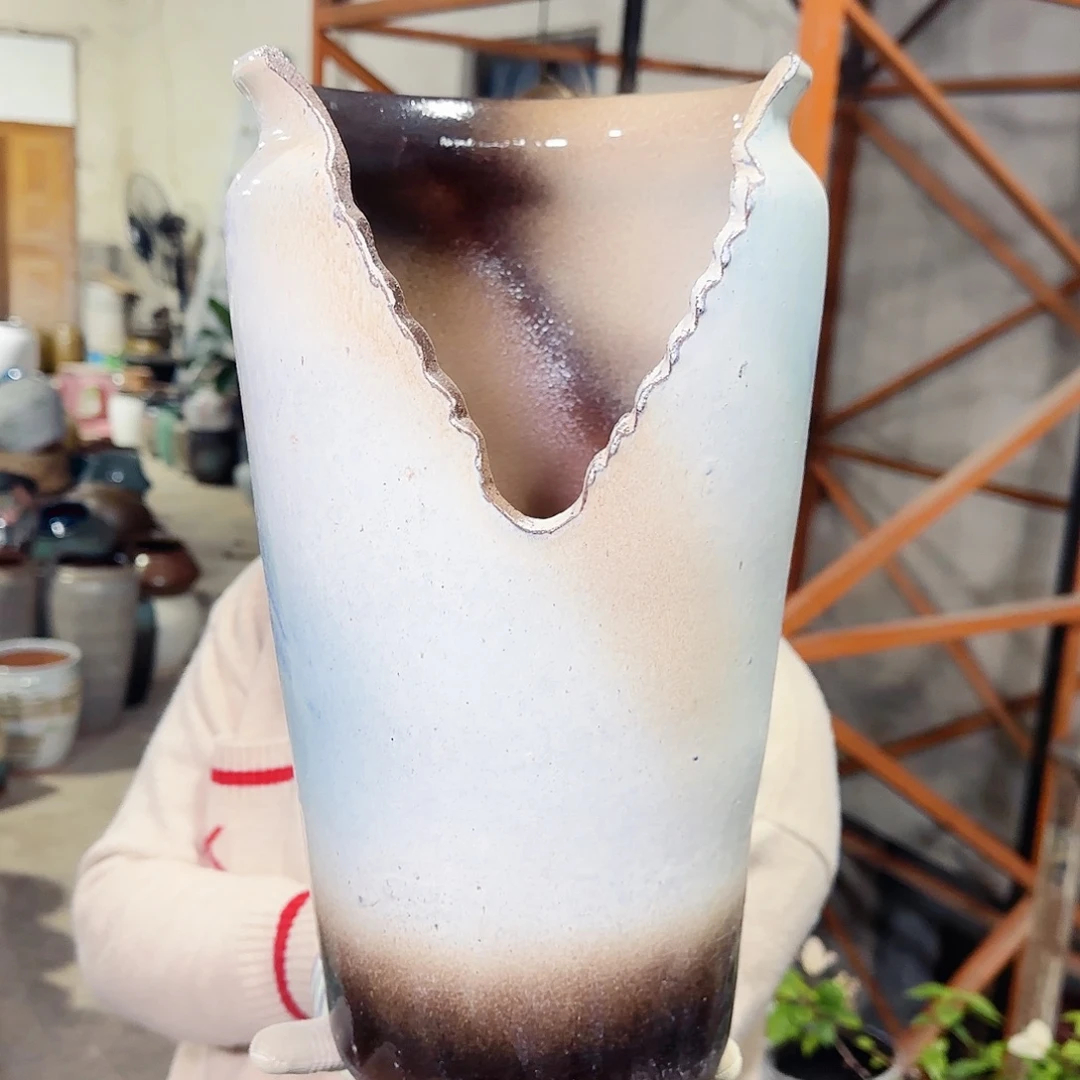 紫砂花盆高34口19