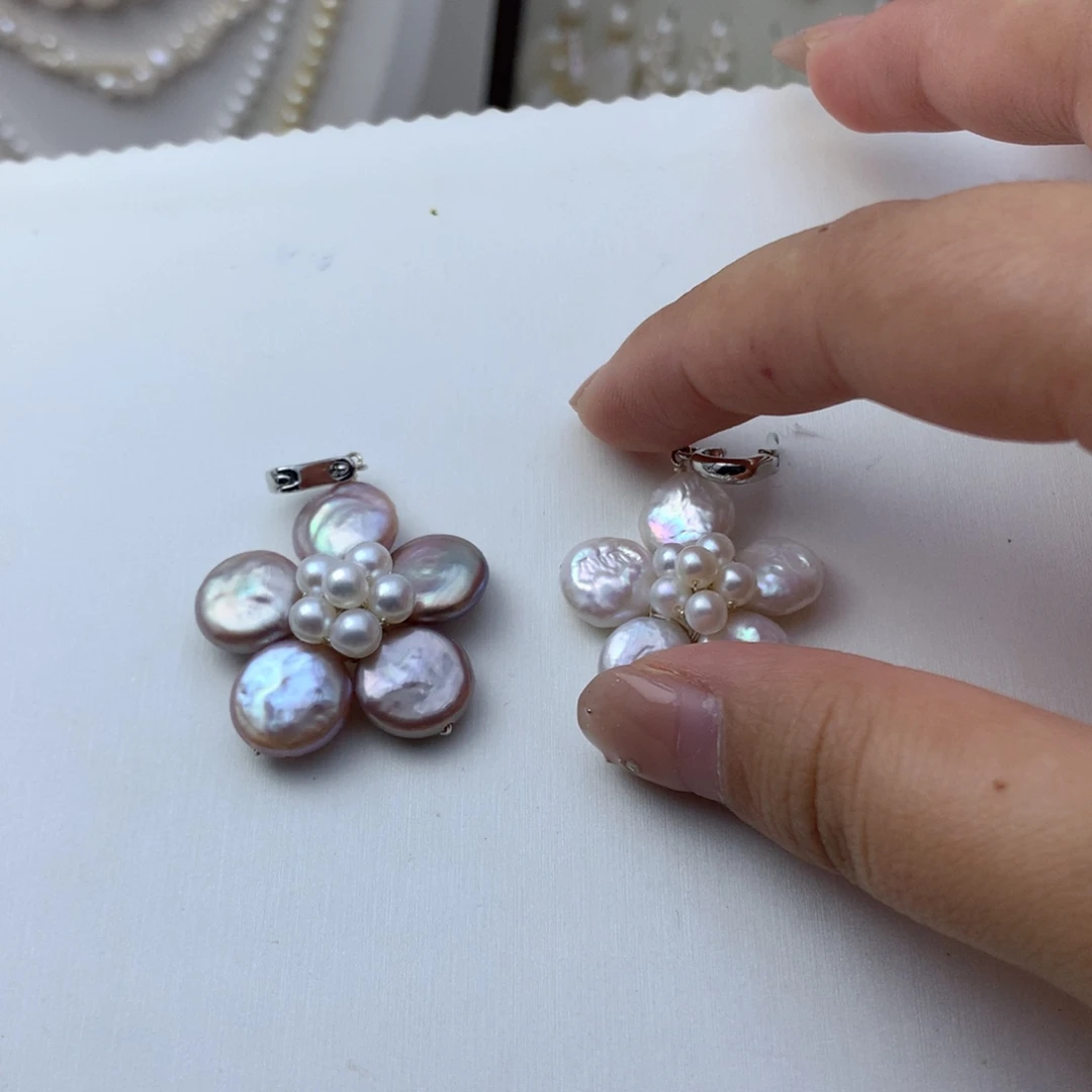 合金吊坠(不含链)淡水珍珠