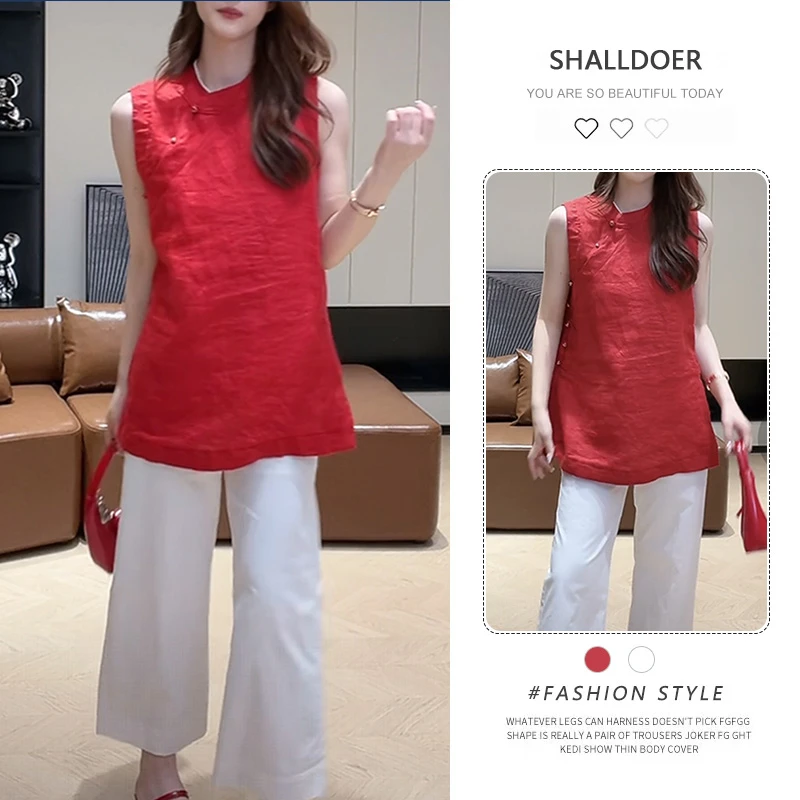 高级感国风气质套装2025夏季显瘦优雅高级感上衣百搭休闲裤两件套