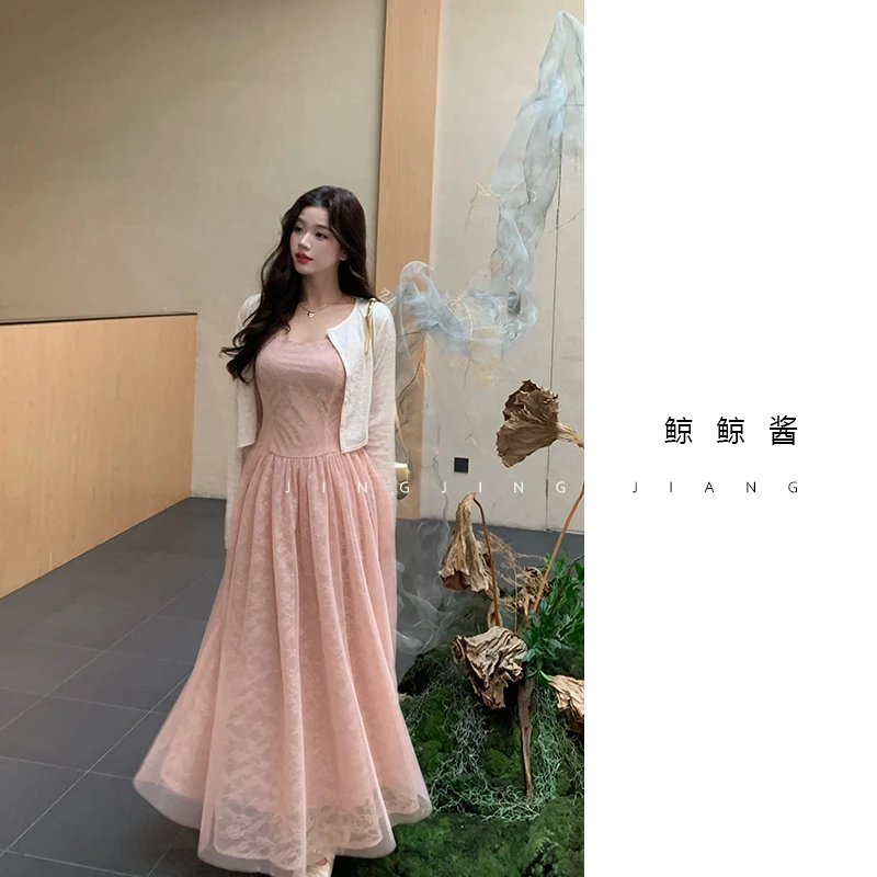 ZOZ鲸鲸酱【晨雾玫瑰】显瘦森系气质温柔小众设计感连衣裙女夏季