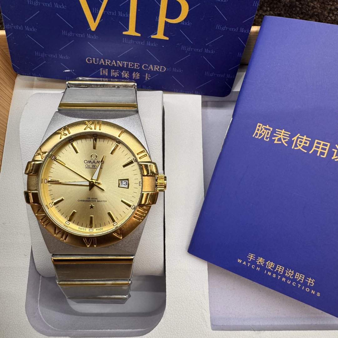 全新未使用 /星座/金盘/表径40mm/男士全自动机芯腕表/钢带-wx-K7