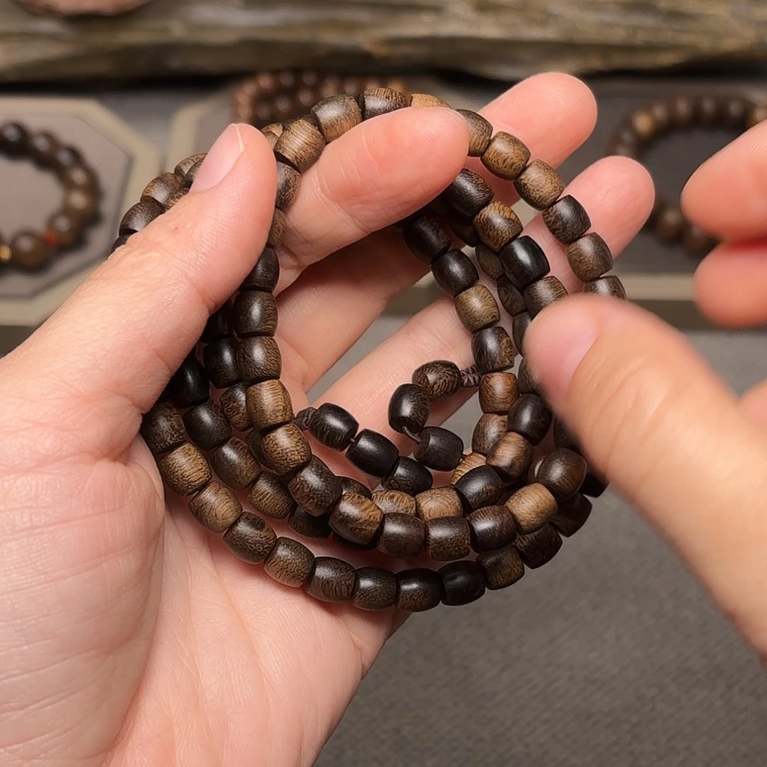 沉香手串越南芽庄白棋楠瘤疤0.6×108