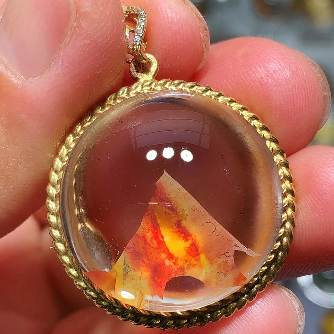 水晶银S925镀金镶嵌珠宝半成品定制款