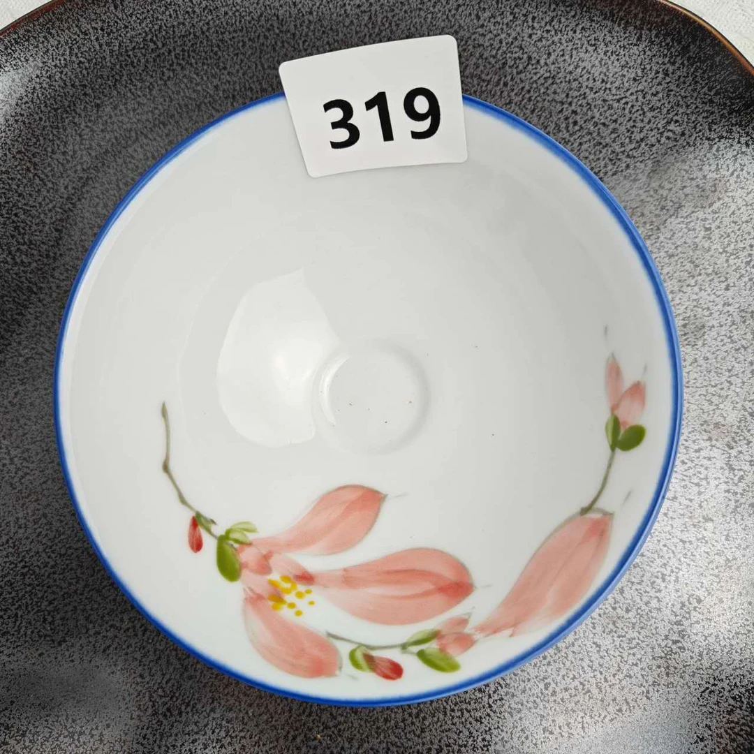 景德镇手绘釉中彩(食品级)斗笠碗白瓷陶瓷瓷碗319