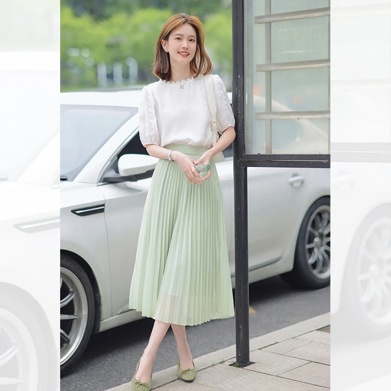 2025夏季新款女装时尚穿搭气质韩系风格套装半身裙温柔系洋气淑女