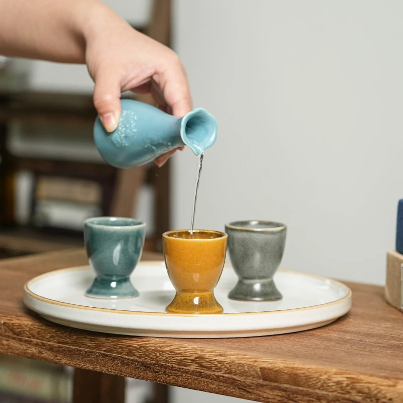 【瑕疵】陶瓷酒杯家用喝酒杯高颜值会所饭店釉下彩小杯子