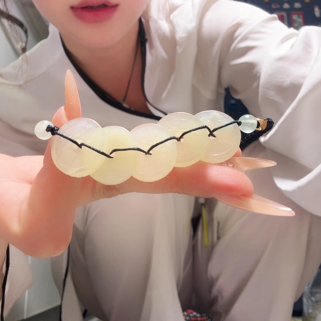 蛇纹石玉未镶嵌岫玉吊坠冰料带绳
