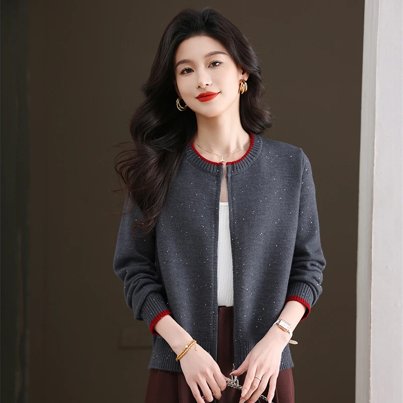 小个子短款外套女装时尚春秋针织开衫2025新款爆款洋气高档妈妈装