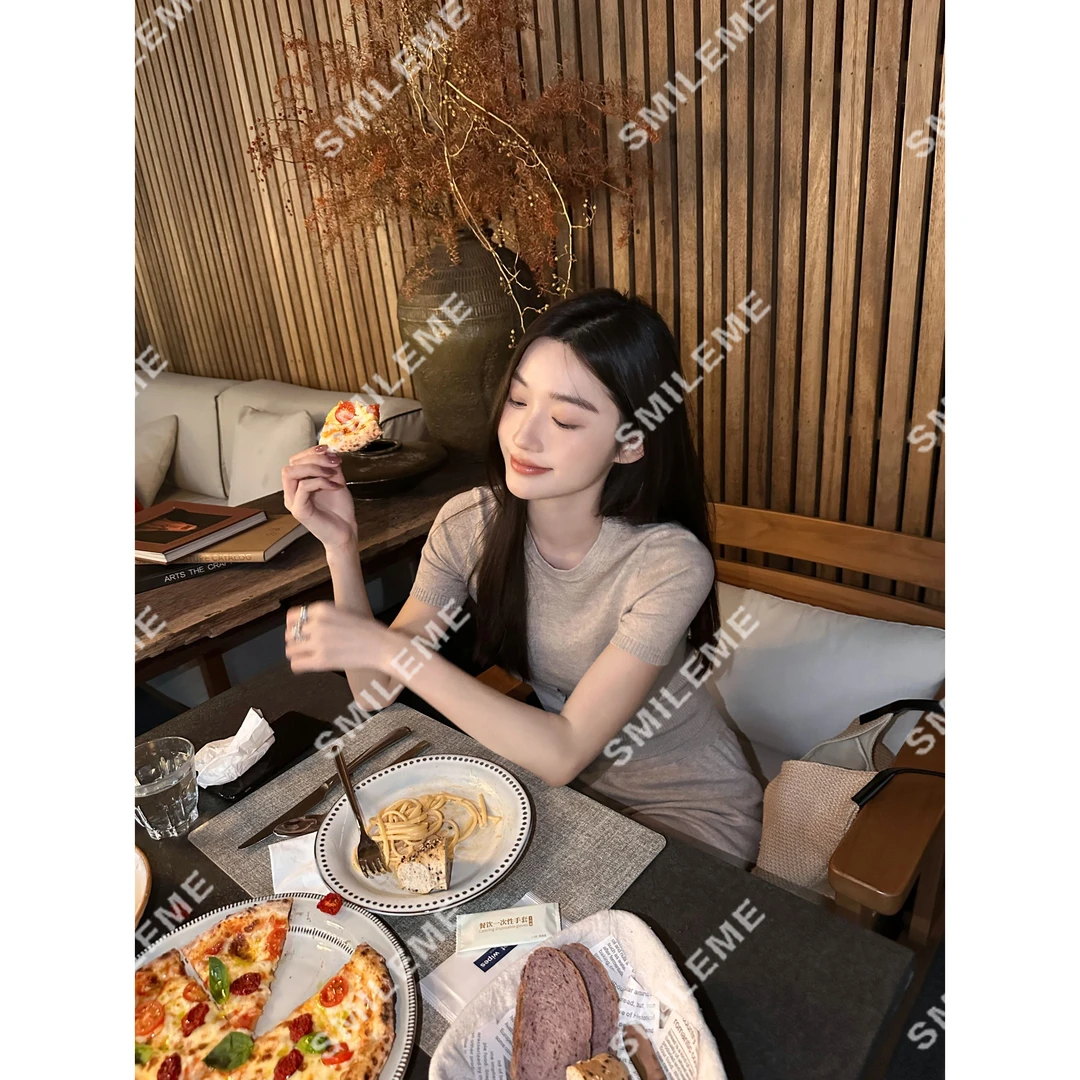 SMILEME【燕麦暖咖】春夏新款老钱风气质‘羊毛’针织显瘦三件套套装