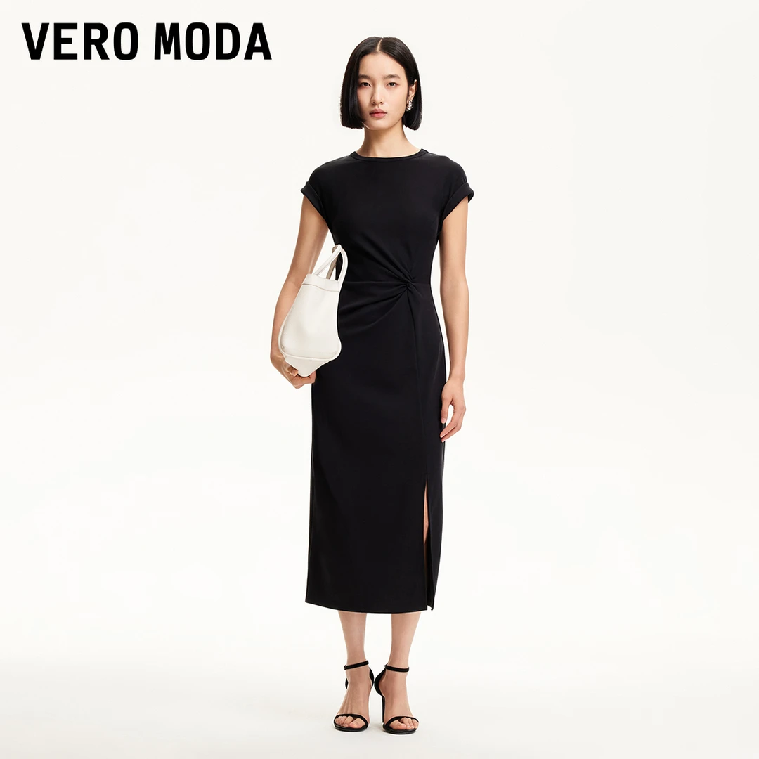 Vero Moda连衣裙【超模裙】新款高级感褶皱设计显瘦裙325161027