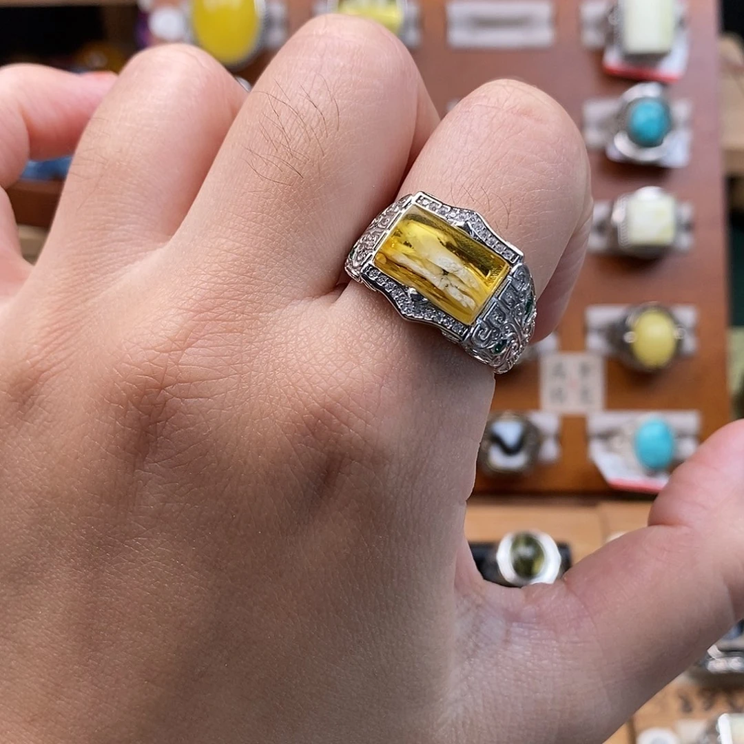 琥珀戒指未镶嵌琥珀