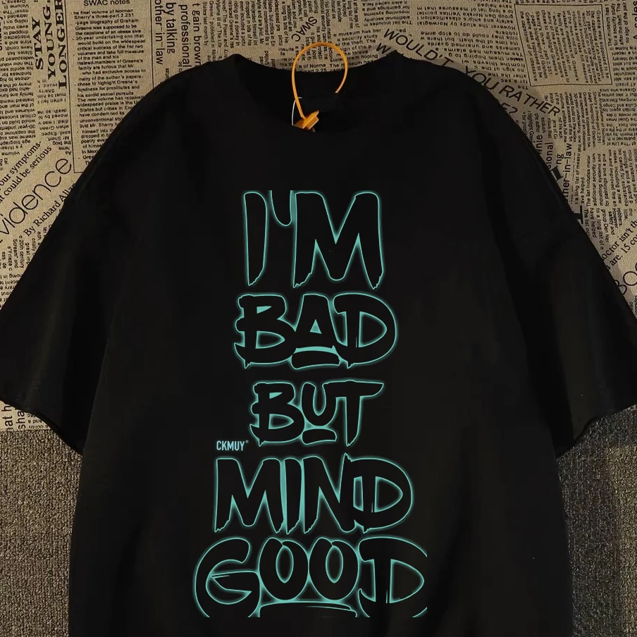 100%重磅纯棉短袖T恤男女同款潮流英文夏宽松潮款男装半袖休闲ZN1